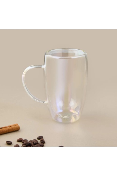 Perotti 17307 Cidar Colors Çift Cidarlı Latte Kupa 450 Ml - Füme