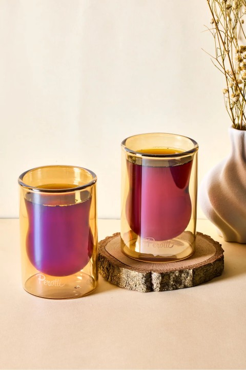 Perotti 17354 2'li Çay Bardağı 140 Ml - Amber