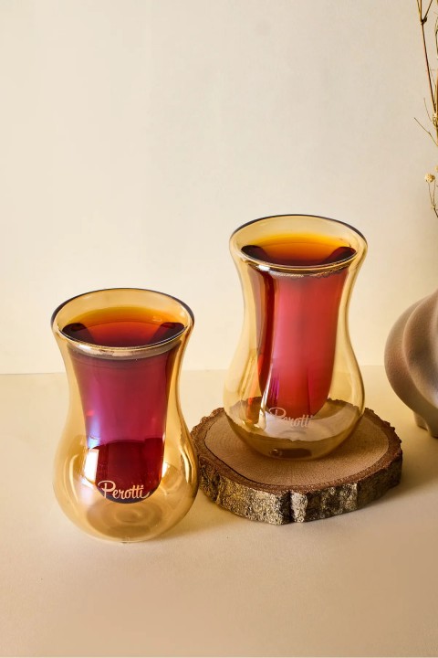 Perotti 17355 2'li Çay Bardağı 150 Ml - Amber