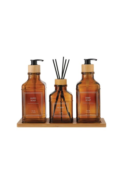Perotti 18044 Rogan 3'lü Sıvı Sabunluk Seti - Amber 