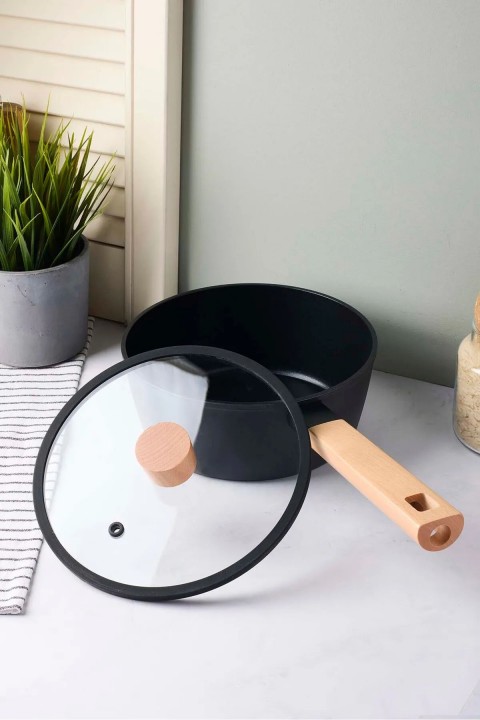 Perotti 18095 CookWood Ahşap Saplı Tencere 20 Cm - Siyah