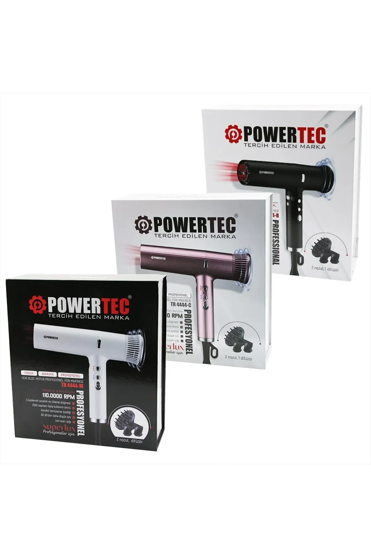 Powertec TR-4444 W Süperlux Ionıc Fön Makinesi - Beyaz