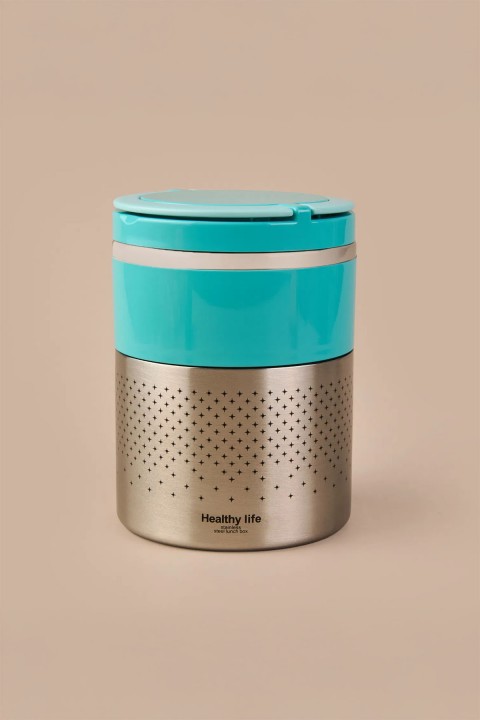 Tohana 2 Katlı Çelik Yemek Termosu 1,5 Lt - Mavi