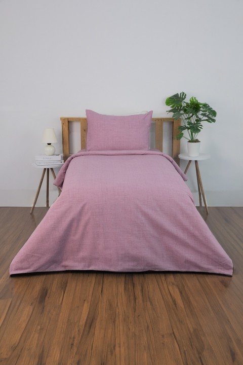 Vega Pamuklu Ranforce Lastikli Çarşaflı Tek Kişilik Nevresim Takımı - Mor