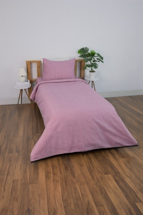 Vega Pamuklu Ranforce Lastikli Çarşaflı Tek Kişilik Nevresim Takımı - Mor