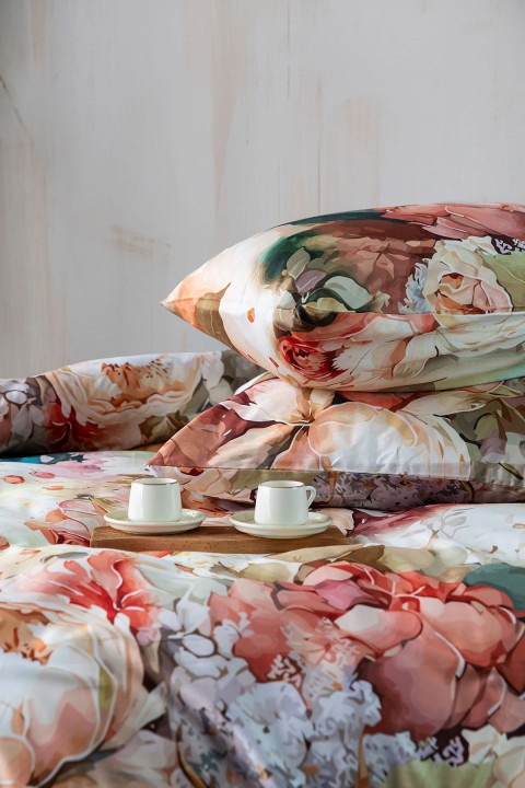 Vienta Premium %100 Pamuk Saten Çift Kişilik Nevresim Takımı - Gül Kurusu