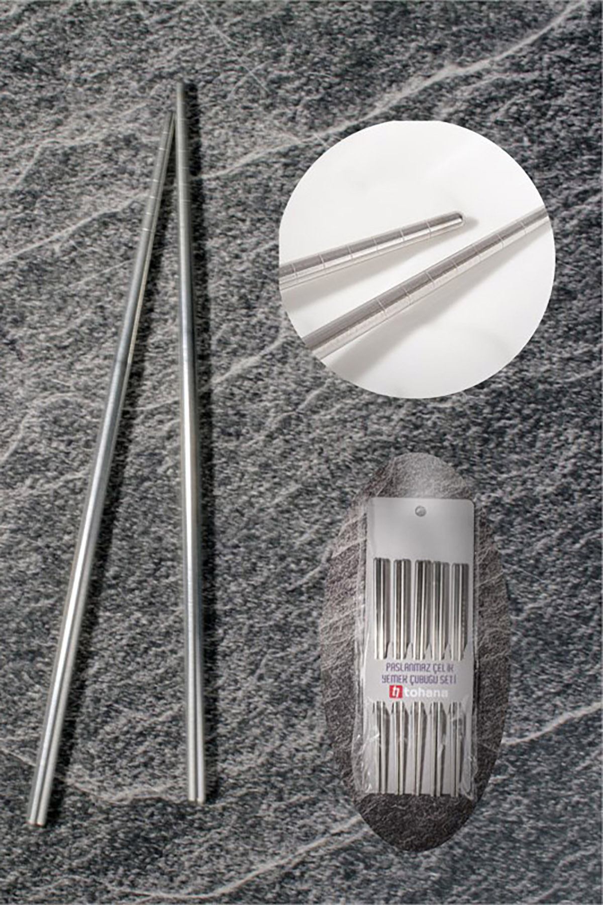 Tohana Bambu Yemek Çubuğu Seti - Metal