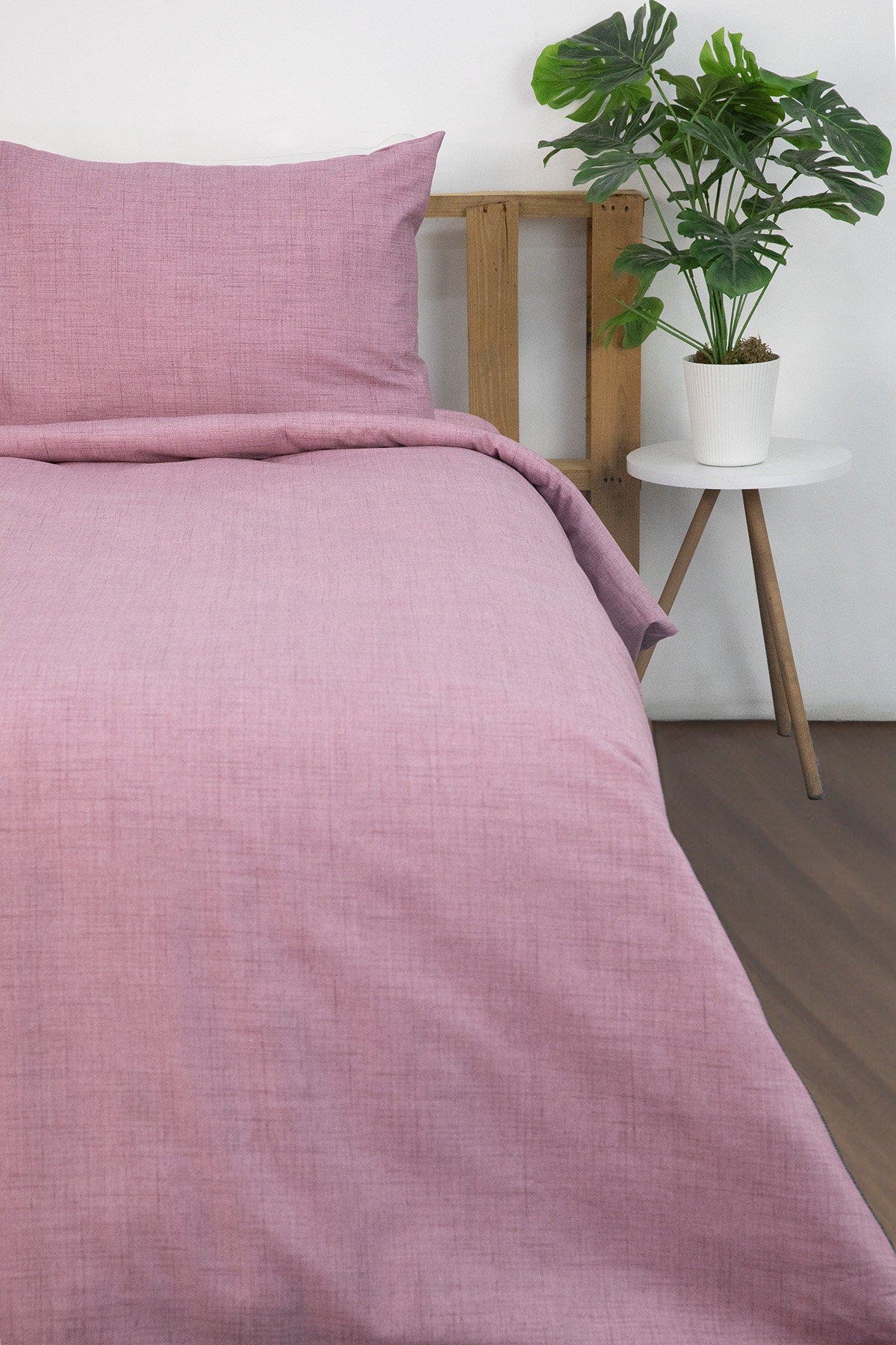 Vega Pamuklu Ranforce Lastikli Çarşaflı Tek Kişilik Nevresim Takımı - Mor